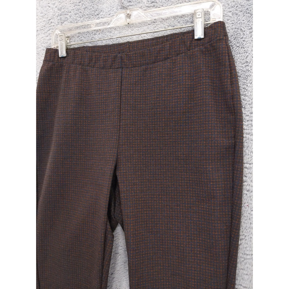 j Jill Ponte Leggings Houndstooth Brown Blue Women's Size M - Picture 2 of 10